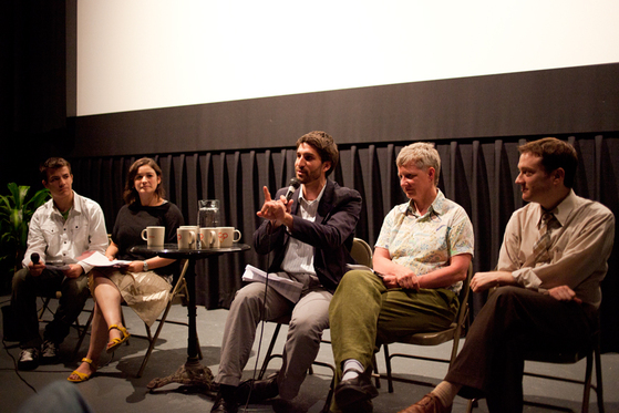 Valeria Mogilevich and Hubert Goncarz in conversation with Anthony Giancatarino from the Center for Social Inclusion, Margarett Jolly, Con Edison’s Distributed Generation Ombudswoman, and Howard Slatkin, the Department of City Planning’s Director of Sustainability. The panel asked “Who is responsible for how much energy we use?”